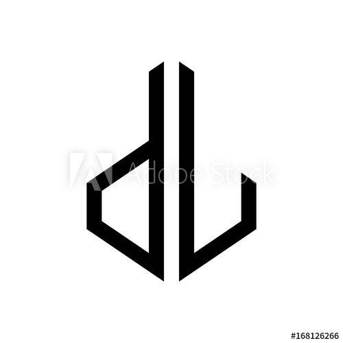 DL Logo - initial letters logo dl black monogram hexagon shape vector
