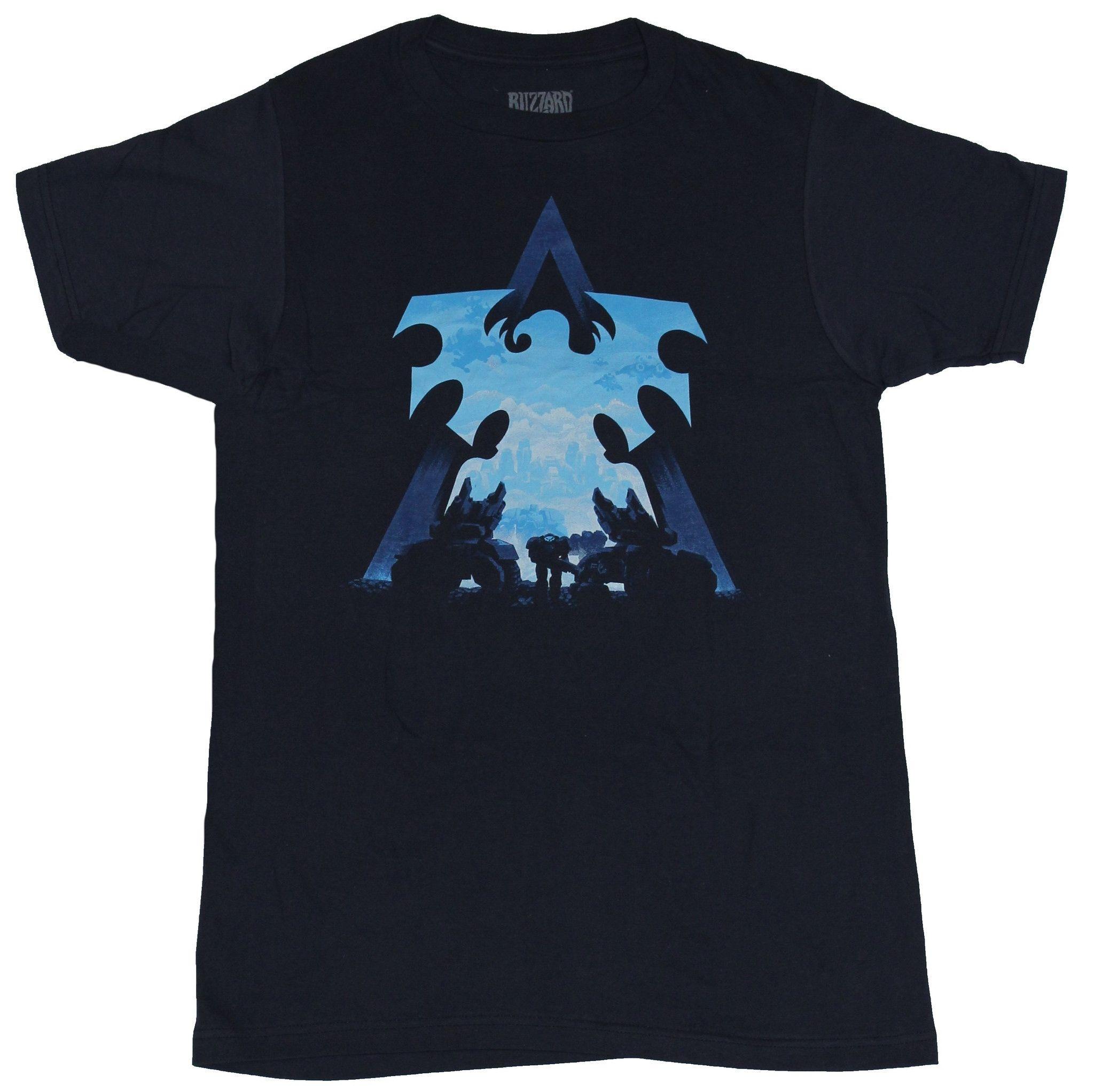 Sky Army Logo - StarCraft II Mens T-Shirt - Terran Blue Sky Logo over Army ...