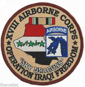 Sky Army Logo - ARMY 18TH AIRBORNE SKY DRAGONS OIF OPERATION IRAQI FREEDOM 4