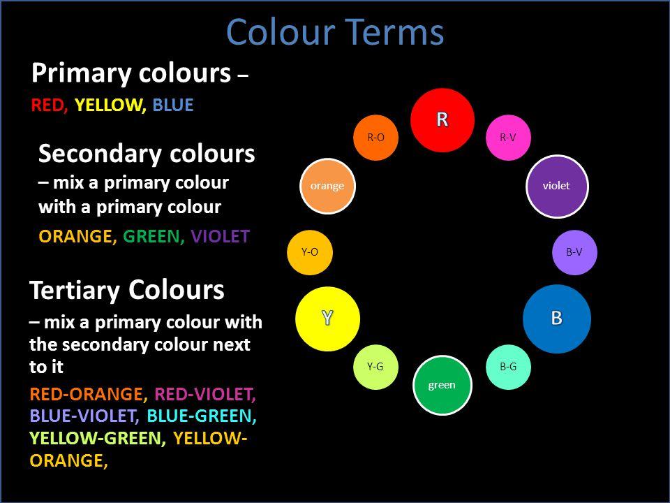 Red Yellow B Logo - Colour Terms Primary colours – RED, YELLOW, BLUE Secondary colours ...