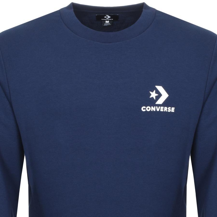 Navy Blue Star Logo - Converse Star Chevron Logo Sweatshirt Navy in Blue for Men