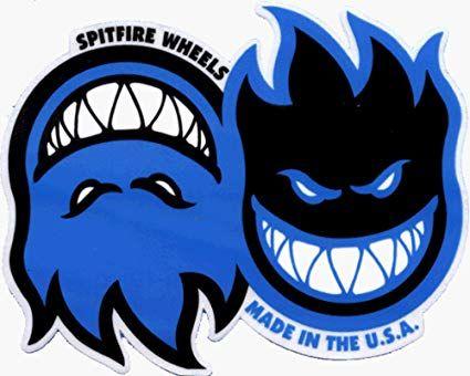 Spitfire Logo - Amazon.com: Spitfire Wheels - Blue Duo Flame Logo - Sticker / Decal ...