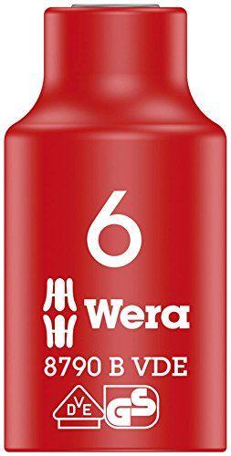 Red Yellow B Logo - Wera 05004950001 8790 B Zyklop VDE Drive Socket, Red/Yellow, 6 x 46 ...