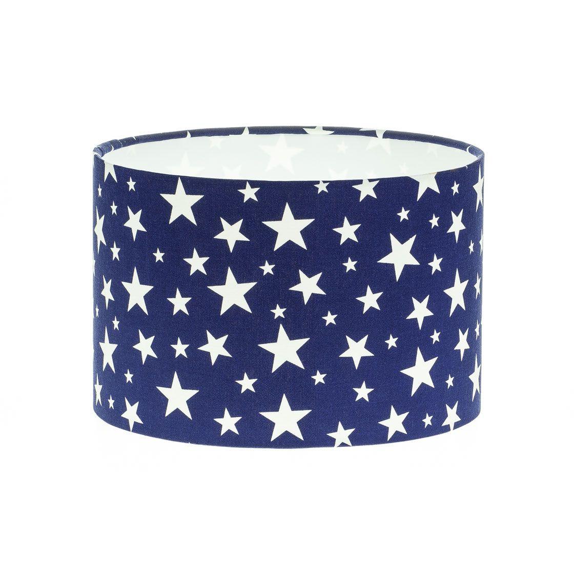 Navy Blue Star Logo - Navy Blue Stars Drum Lampshade - THE LAMPSHADE BARN