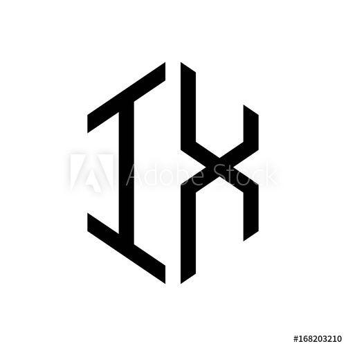 IX Logo - initial letters logo ix black monogram hexagon shape vector