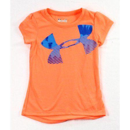 Red and Blue Under Armour Logo - Under Armour NEW Orange Navy Blue Baby Girl's Size 3T Logo Print T