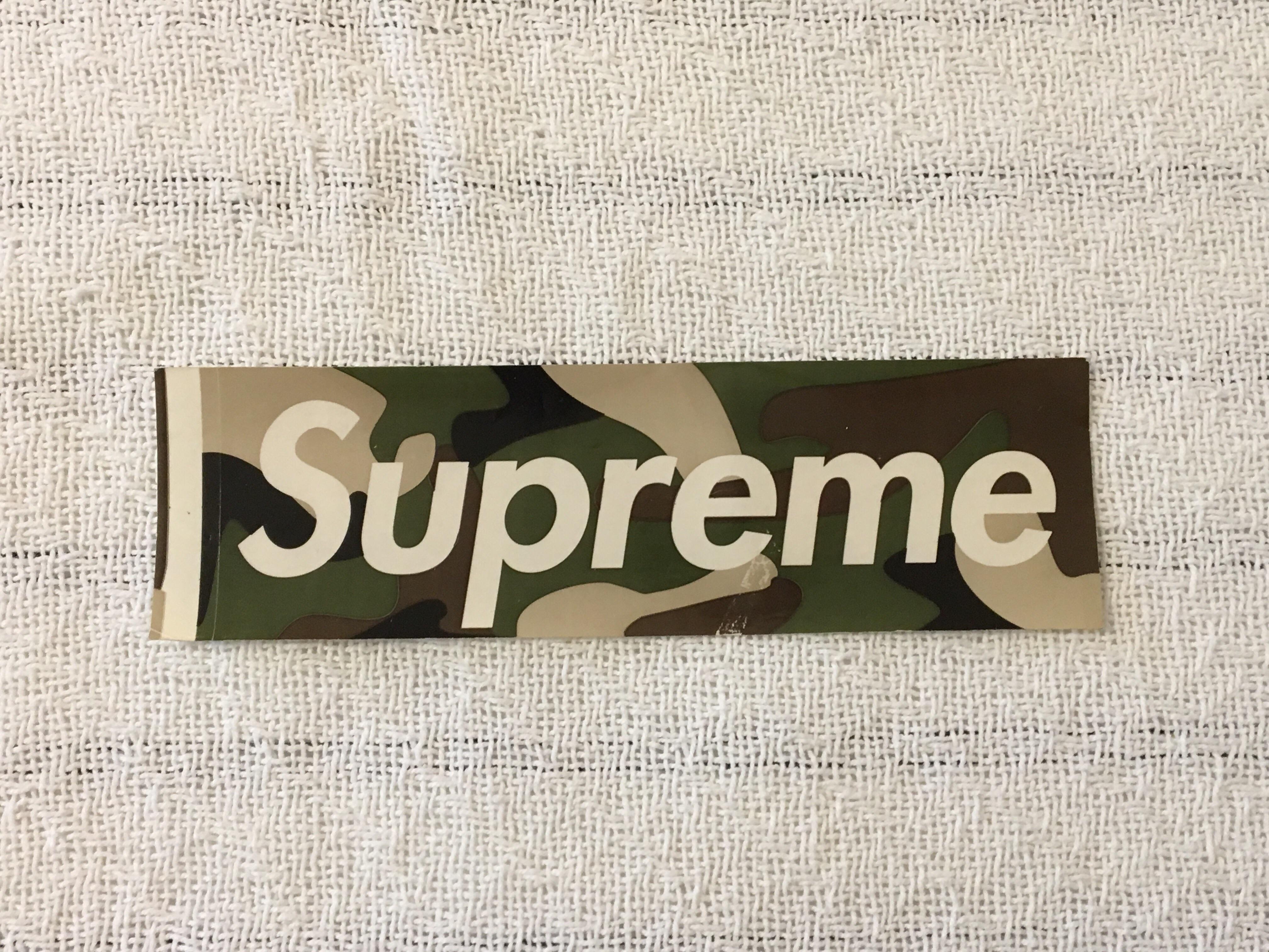 Supreme Camouflage Logo - 1995 Camo Box Logo Sticker : supremeclothing