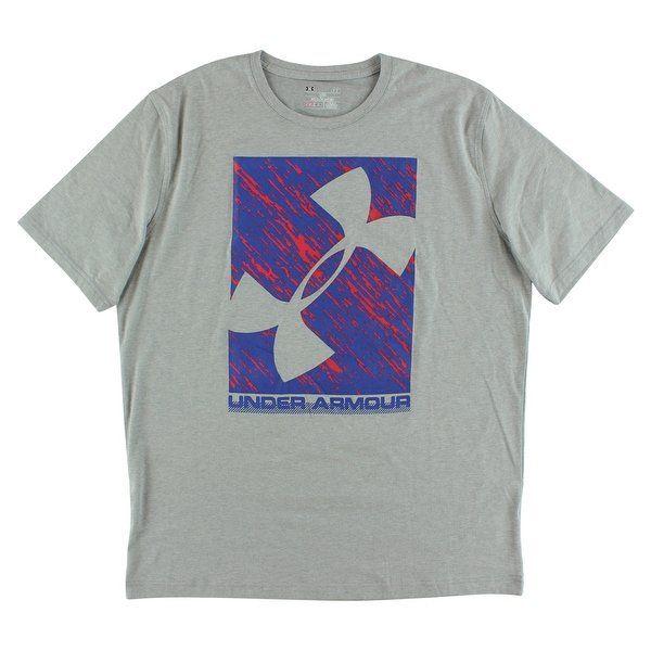 Red and Blue Under Armour Logo - Shop Under Armour Mens Distortion T Shirt Gray - gray/red/blue ...