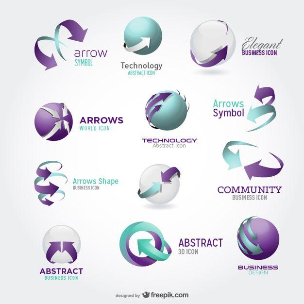Turquoise and Purple Logo - Arrow icons for logos in blue and green Vector | Free Download