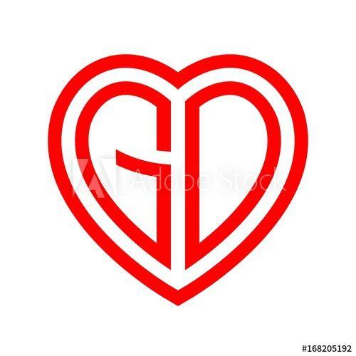 Go Red Logo - initial letters logo go red monogram heart love shape - Buy this ...