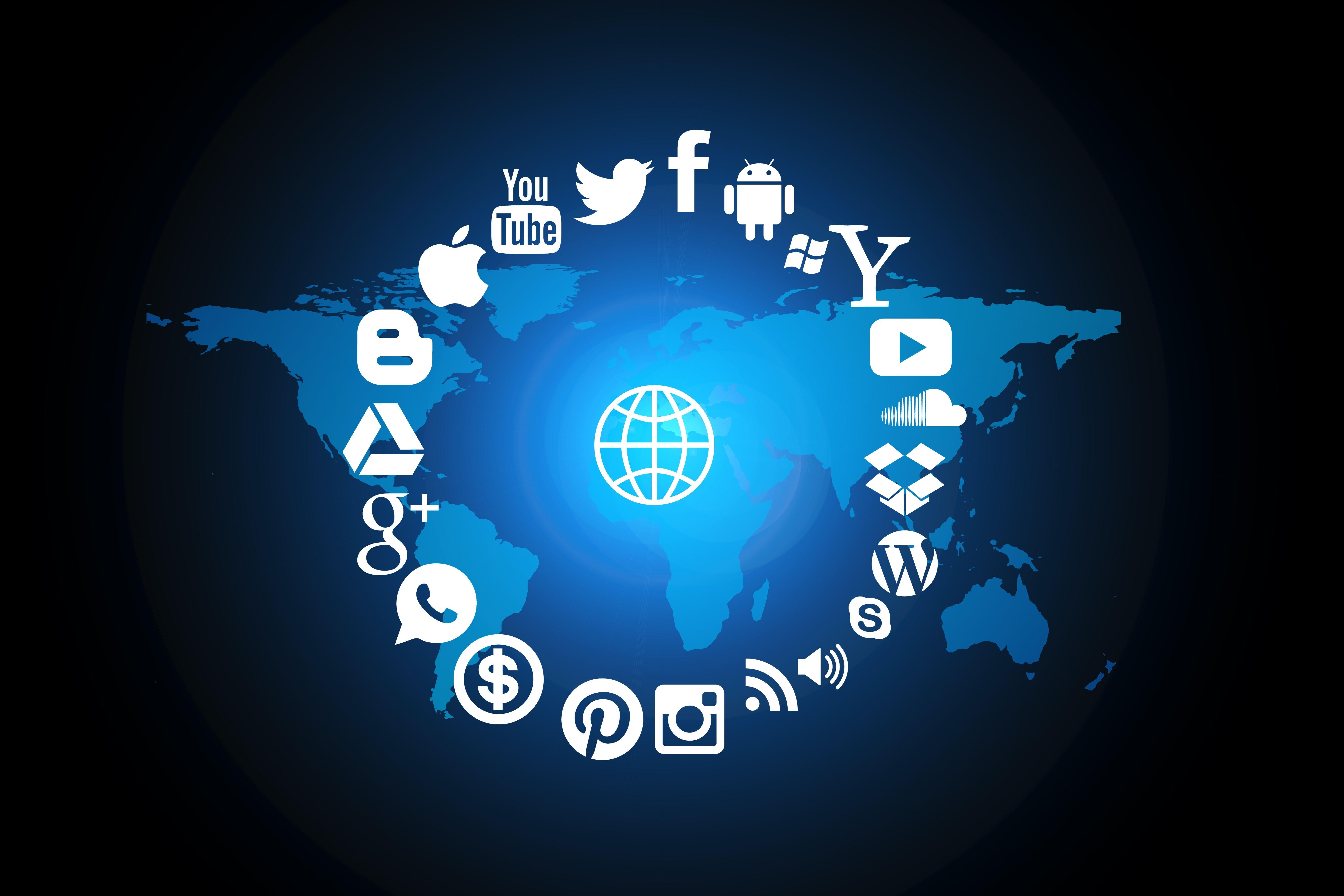 Social Media Globe Logo - Icons Continents Globe Logo free image