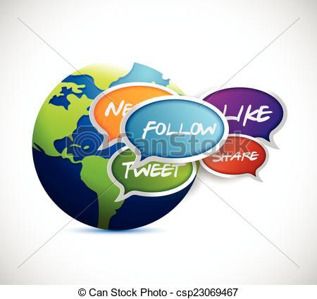 Social Media Globe Logo - Clipart globe social media - Graphics - Illustrations - Free ...