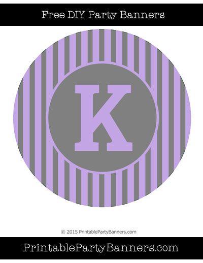 Grey and Purple Circle Logo - Pastel Purple and Grey Circle Striped Capital Letter K