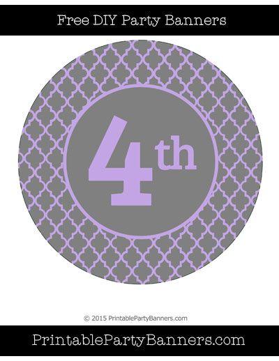 Grey and Purple Circle Logo - Pastel Purple and Grey Circle Moroccan Tile Ordinal Number 4th