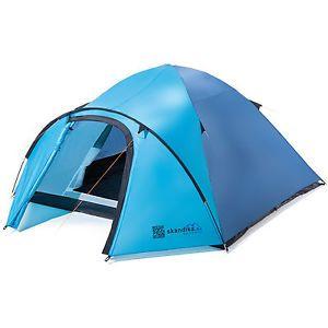 3 Blue Person Logo - skandika Larvik 3 Person Man Festival Hiking Tent Blue Sewn-in Floor ...