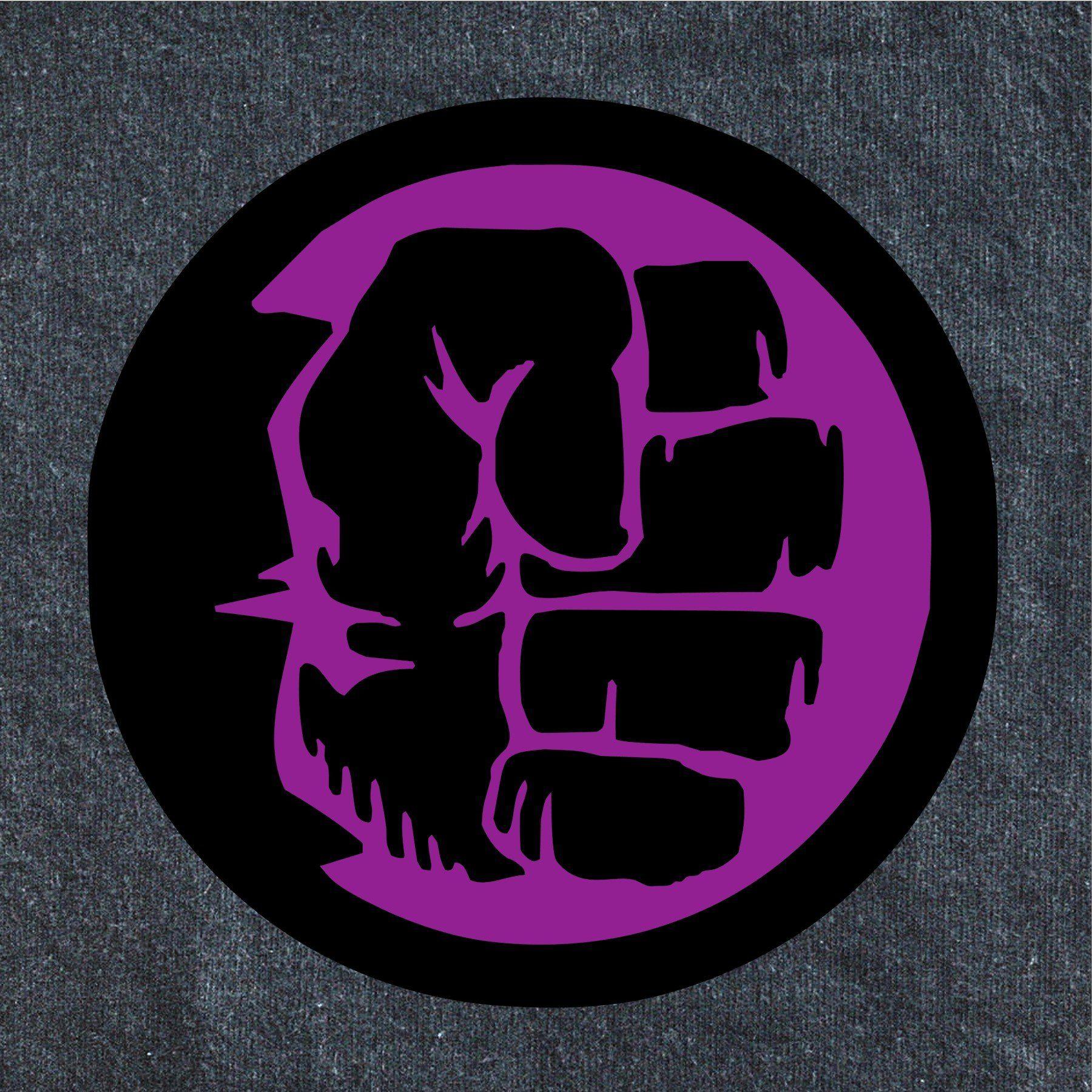 Grey and Purple Circle Logo - SHE HULK FIST CIRCLE LOGO