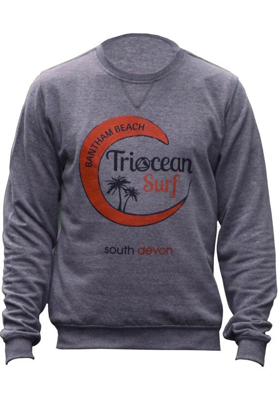 Grey and Purple Circle Logo - Triocean Surf Circle Logo Sweatshirt (Grey) Surf