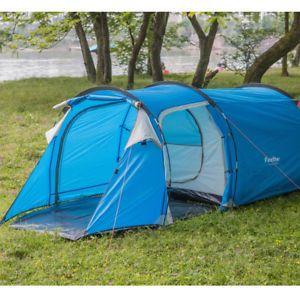 3 Blue Person Logo - 3-Person Man Family Tunnel Tent Mosquito Mesh Camping Waterproof ...