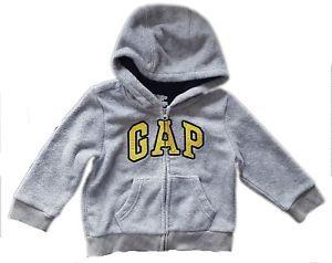 Baby Gap Logo - Baby GAP Boy Toddler GREY YELLOW Logo Hoodie Hooded Fleece Jacket 3 ...