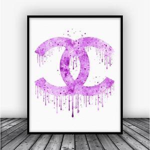 Drippy Chanel Coco Logo - Coco Chanel Logo Dripping Art Print Poster | eBay