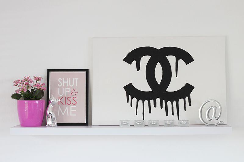 Drippy Chanel Coco Logo - DIY Friday: Dripping Chanel Canvas Artwork ...