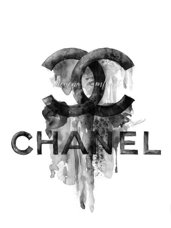 Drippy Chanel Coco Logo - Chanel Logo Poster Chanel Dripping logo paint Large Coco
