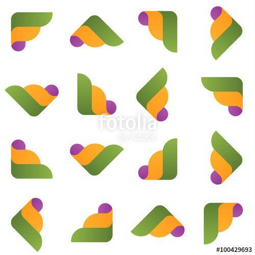 Inverted F and F Logo - f, letter, abstract logo icons in a volume gradients inverted, waves ...