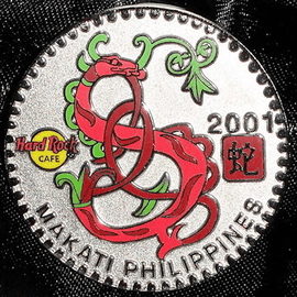 Orange Snake Logo - logo - silver coin w/orange snake | Pins and Badges | hobbyDB