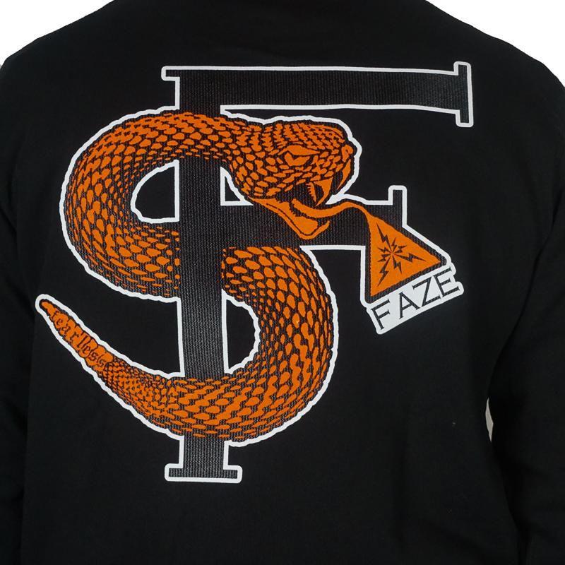 Orange Snake Logo - SF Snake Crewneck in black and orange - FAZE Apparel