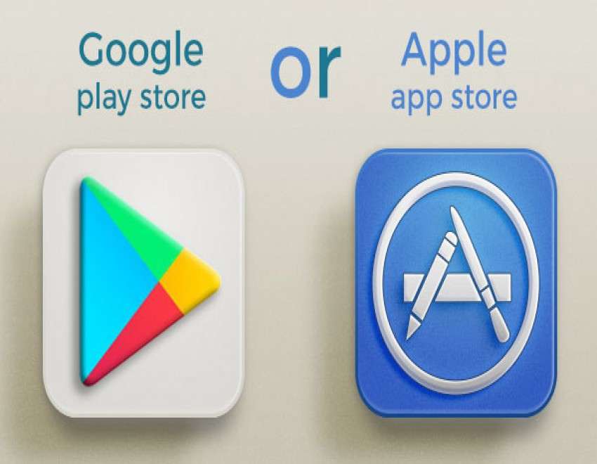 iTunes and Google Play Store App Logo - Google Play Store vs Apple App Store