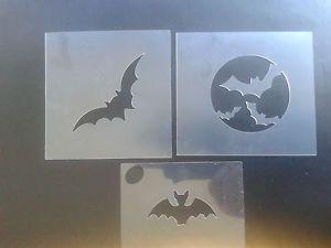 Bat Face Logo - 3 x bat face painting stencils reusable many times Halloween gothic ...