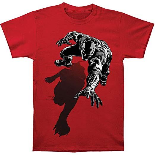 Red and Black Panther Logo - Amazon.com: Marvel Black Panther Men's Shadow Slim Fit T-shirt Red ...