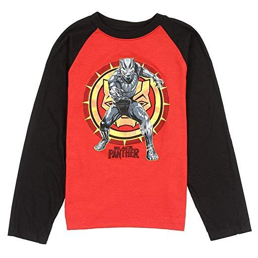 Red and Black Panther Logo - Amazon.com: Black Panther Marvel Big Boys' Long Sleeve Raglan Tee ...