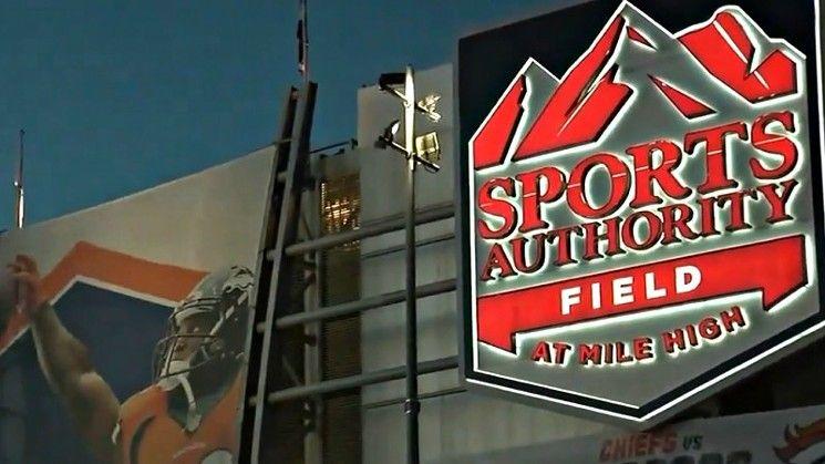 Sports Authority Field Logo - Sports Authority Signs Removed from Denver Broncos' Stadium