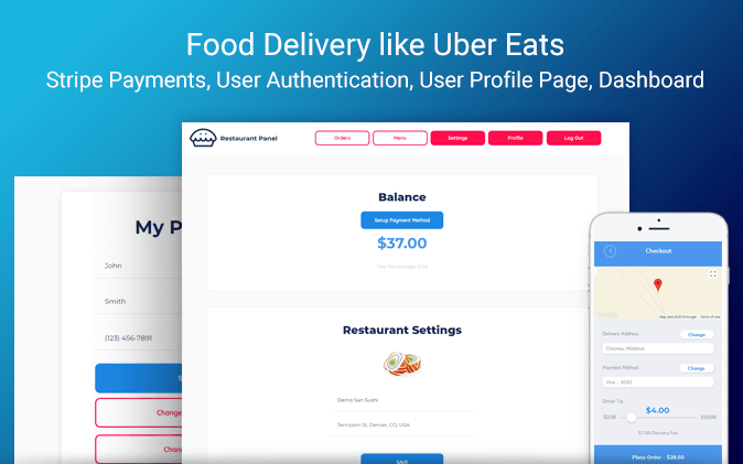 Uber Eats Dashboard Logo - Food Delivery - Uber Eats Template | Bubble