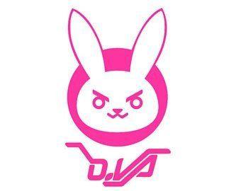 Bunny Logo - D.VA Bunny Logo Overwatch 5 tall Color: HOT