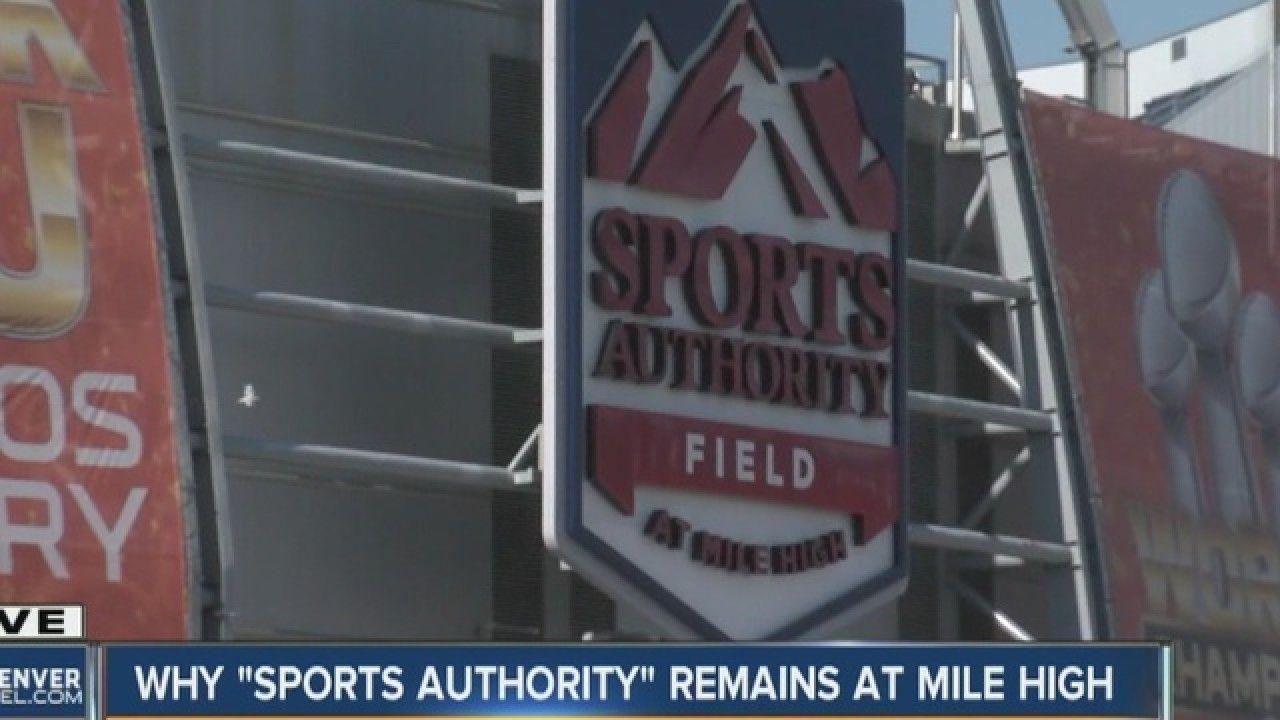 Sports Authority Field Logo - With Sports Authority in bankruptcy, Denver7 asks why the signs can