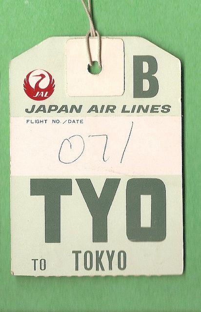 Japanese Airline Logo - Japan Air Lines - TYO Tokyo | Airline Ephemera | Luggage labels ...