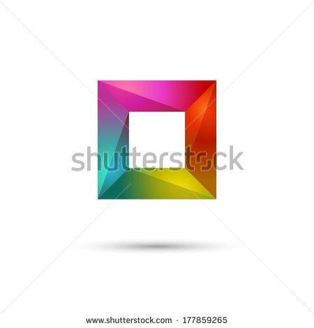 Square Shaped Logo - Multicolored frame or square, abstract symbol, eps10 vector
