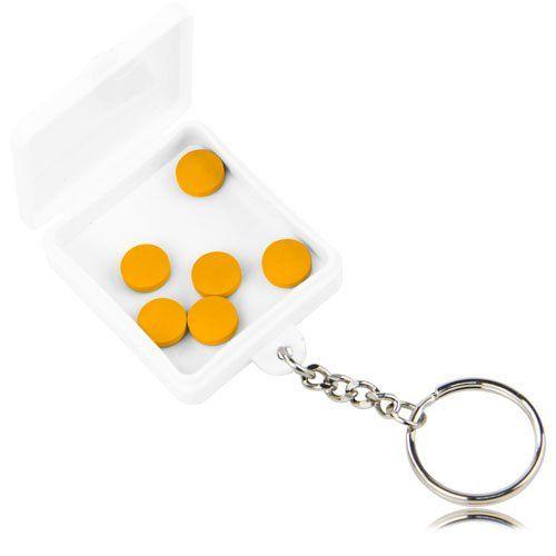 Square Shaped Logo - Plastic Key Chains : Promotional Square Shaped Pill Holder Keychain
