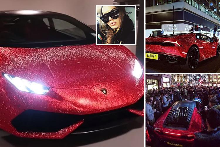 Red Diamond Car Logo - Instagram model gets £150k Lamborghini Huracan covered in 1.3MILLION ...