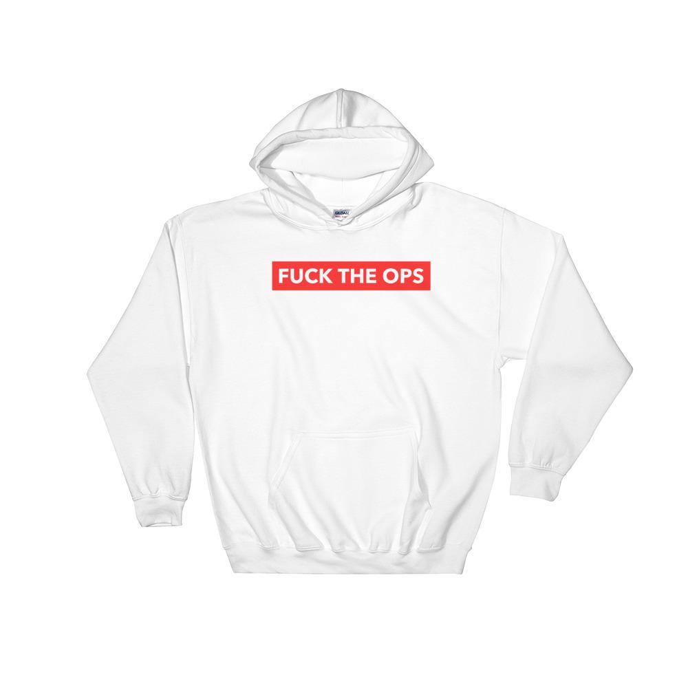 Red Box with White F Logo - F*ck The Ops Red Box Logo Hoodie – Read My Funny T Shirt