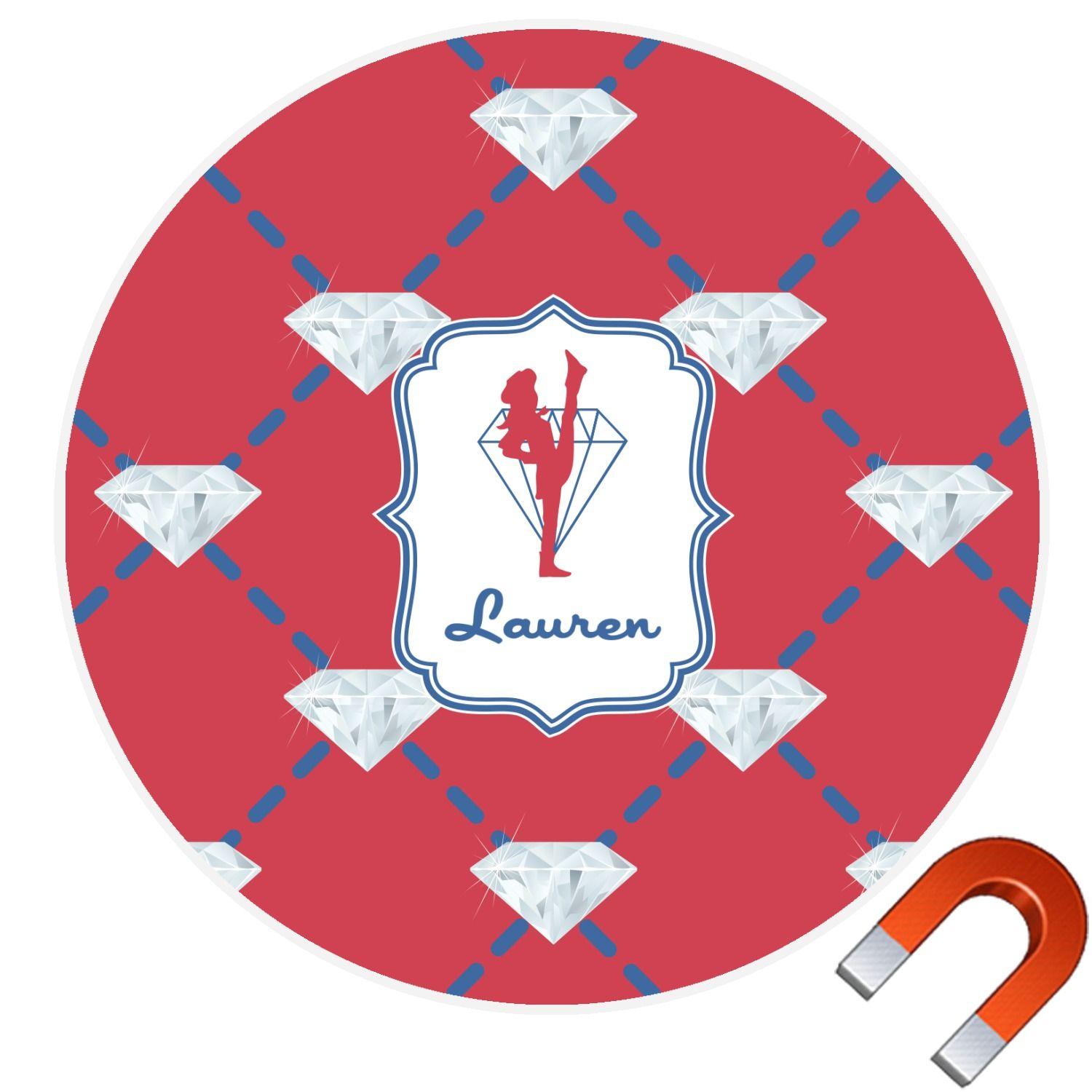 Red Diamond Car Logo - Red Diamond Dancers Round Car Magnet (Personalized)