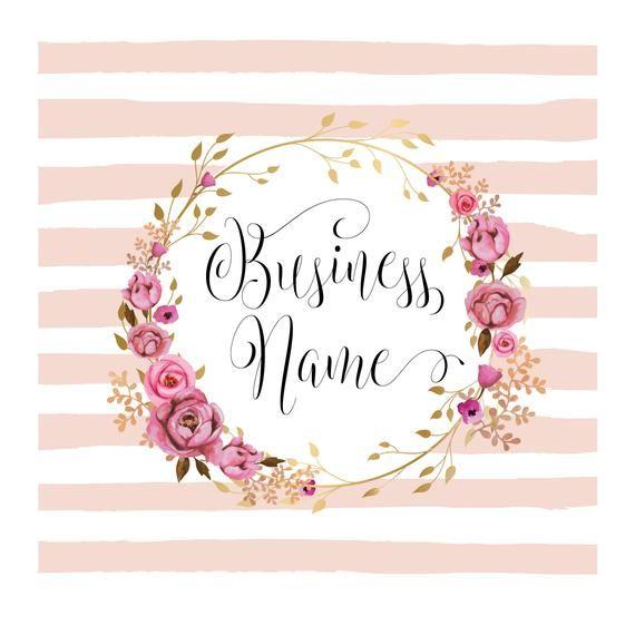 Like Yellow Flower Logo - DIGITAL custom logo design pink watercolor flowers wreath