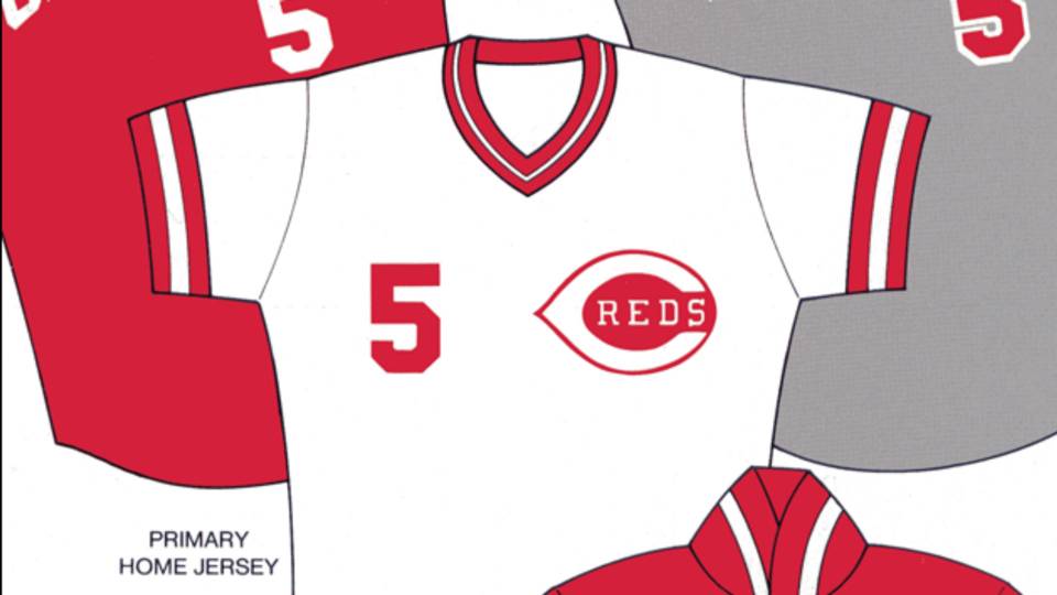Reds Throwback Logo - The Reds are wearing 1990 throwback uniforms; no buttons, no belts