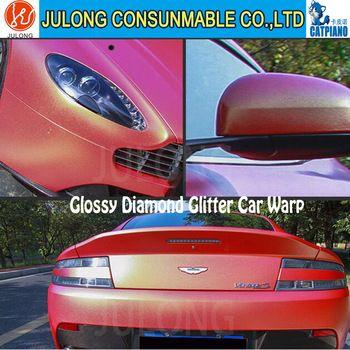 Red Diamond Car Logo - Super Shiny High Glossy Pear Glitter Car Vinyl Wrap Red Diamond Film ...