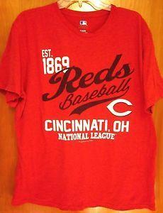 Reds Throwback Logo - CINCINNATI REDS throwback T shirt Established 1869 logo baseball tee ...