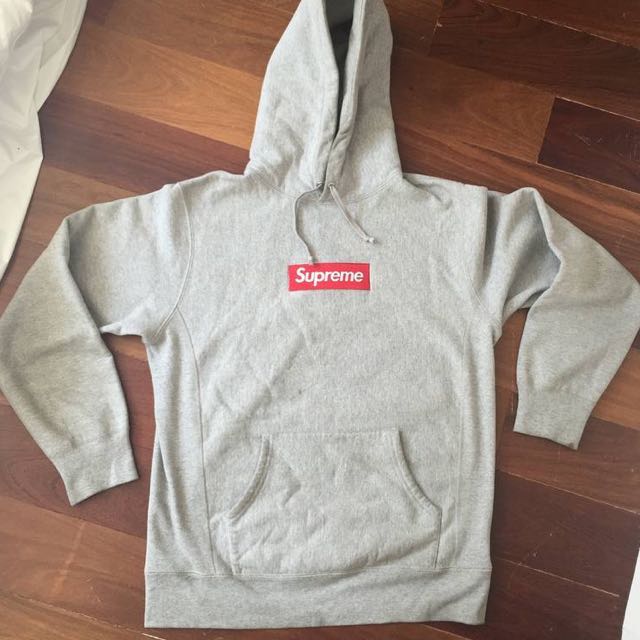 Red Box with White F Logo - SUPREME GREY ON RED BOX LOGO F W Men's Fashion, Clothes On Carousell