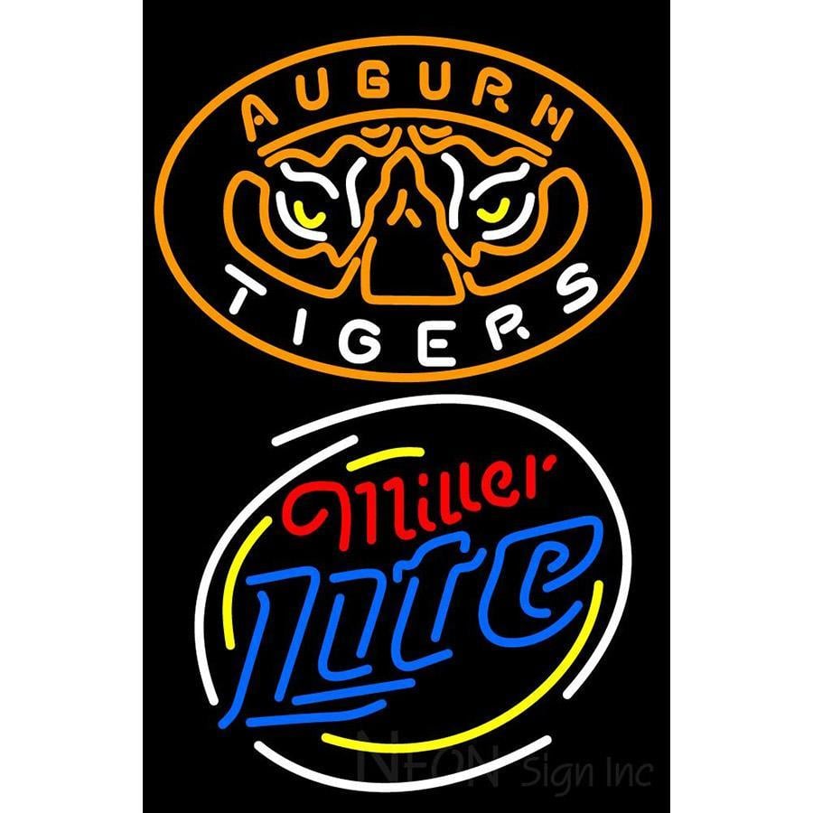 Miller Light Logo - Auburn Tigers Miller Light Logo Neon Sign 2 – Neon Sign Inc