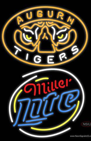 Miller Light Logo - Auburn Tigers Miller Light Logo Neon Sign – NeonSigns USA INC